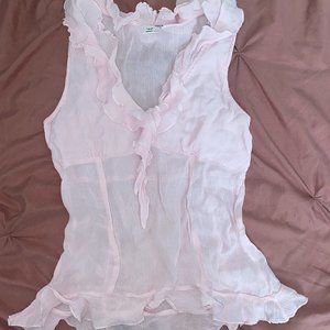 Ruffled Pink Tank Top